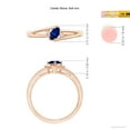 thumbnail image 5 of Angara Natural 0.6 Ct. Blue Sapphire with Diamond Side Stones Ring in 14K Rose Gold for Women (Ring Size: 3), 5 of 11