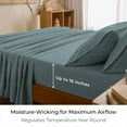 thumbnail image 4 of Mellanni Iconic 6 Piece Bed Sheet Set Brushed Microfiber, Deep Pocket, Cal King, Spa Blue, 4 of 6