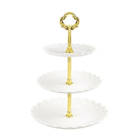

CDJLY 3 Layer Cake Stand Wedding Party Serving Dessert Table Candy Fruit Plate