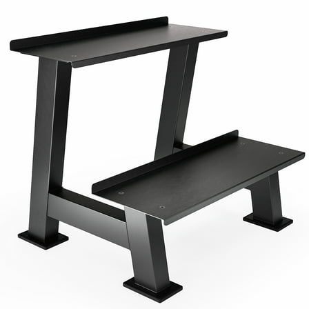 Synergee Kettlebell Storage Rack - Gym Storage Rack for Fitness Equipment Organization. 2-Tier Shelf for Holding Synergee Kettlebells.