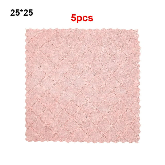 Toystoory Paño de cocina de microfibra súper absorbente, 5/10 Uds., alta eficiencia Suministros de limpieza para el hogar mezcla de colores 25*25 (5 piezas)