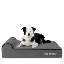 The Dog’s Bed Orthopedic Headrest Dog Bed Large Grey/Black 40x25, Memory Foam, Pain Relief: Arthritis, Hip & Elbow Dysplasia, Post Surgery, Lameness, Supportive, Calming, Waterproof Washable Cover