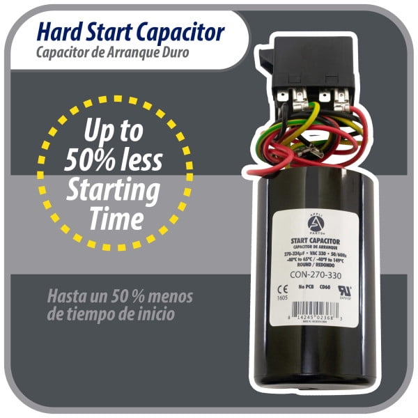 Appli Parts APHS-3 4 to 5 TON Hard Start kit 208-265 V, 1 Ph for air conditioner includes Capacitor 270-324mfd 330V and Potential Relay for Air Conditioner scroll and reciprocating compressors