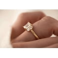 thumbnail image 2 of vylahjewellery 14K Solid White Gold Anniversary Ring Classic Proposal Ring for Women Emerald Cut Moissanite Diamond Wedding Band Cluster Engagement Ring, 2 of 6