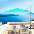 thumbnail image 4 of Gymax 10x10 ft Patio Offset Cantilever Umbrella Aluminum 360° Tilt Weight Base Turquoise, 4 of 10