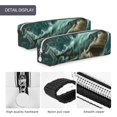 thumbnail image 4 of Fotbe Abstract Geometric Shark Pattern Leather Pencil Case, Pencil Pouch with Durable Zipper, Compact and Stylish Organizer for Stationery, Art Supplies, Travel Essentials, 4 of 7