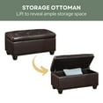 thumbnail image 6 of Convenience Concepts Designs4Comfort 7th Avenue Storage Ottoman Bench, 6 of 9