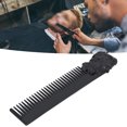 thumbnail image 3 of Portable Zinc Alloy Oil Hair Comb, Lightweight, Rounded Teeth, Carving Technology for Hair Salon Home, 3 of 7