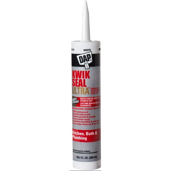 Kwik Seal Ultra Premium Silicone Kitchen & Bath Sealant, White, 10.1-oz. 7079818897
