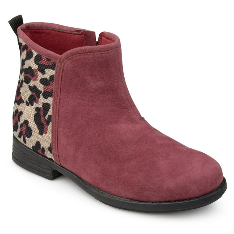 Journee Collection Marlow Girls Ankle Boots Burgundy Walmart