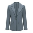 thumbnail image 4 of Women's 2 Piece Business Suit Set Lapel Single-breasted Polyester Suit Jacket With Straight Trousers, 4 of 5