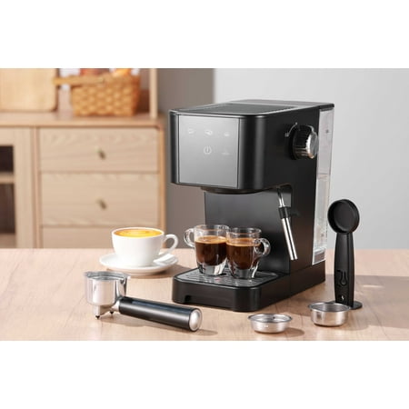 Mainstays Espresso Maker, Matte Black, 950 Watts, 15 Bar