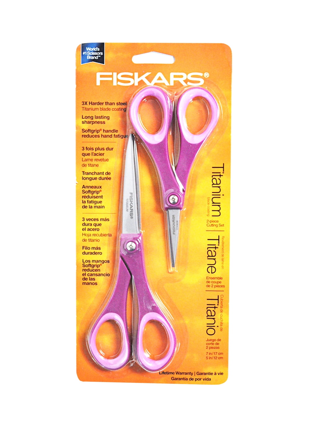 Fiskars Performance 5" & 7 Inch Softgrip Titanium Fashion Scissors Set