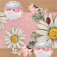thumbnail image 4 of Spring Summer Daisy Flower Pink Table Runner, Floral Eucalyptus Leaves Ladybug Kitchen Dining Table Decoration, Seasonal Burlap Indoor Outdoor Home Decor Party Supply 13 x 72 Inches, 4 of 6