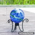 thumbnail image 6 of Outdoor Glass Gazing Ball,  Hand Painted Swirled Sphere Suit for Patio Garden Yard Lawn Gazing Ball Decoration，Blue and Green, 6 of 6