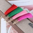 thumbnail image 6 of U8MO 9cm Golden Hollow Out Alloy Cap Tassel DIY Anti-wrinkle Earring Tassels Pendent-Pink, 6 of 6