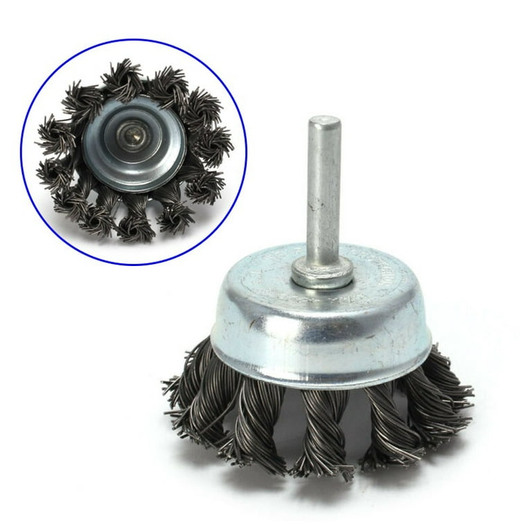 2'' Metal Wire Wheel Cup Brush Crimped with 1/4 Shank For Die Grinder  Drill 