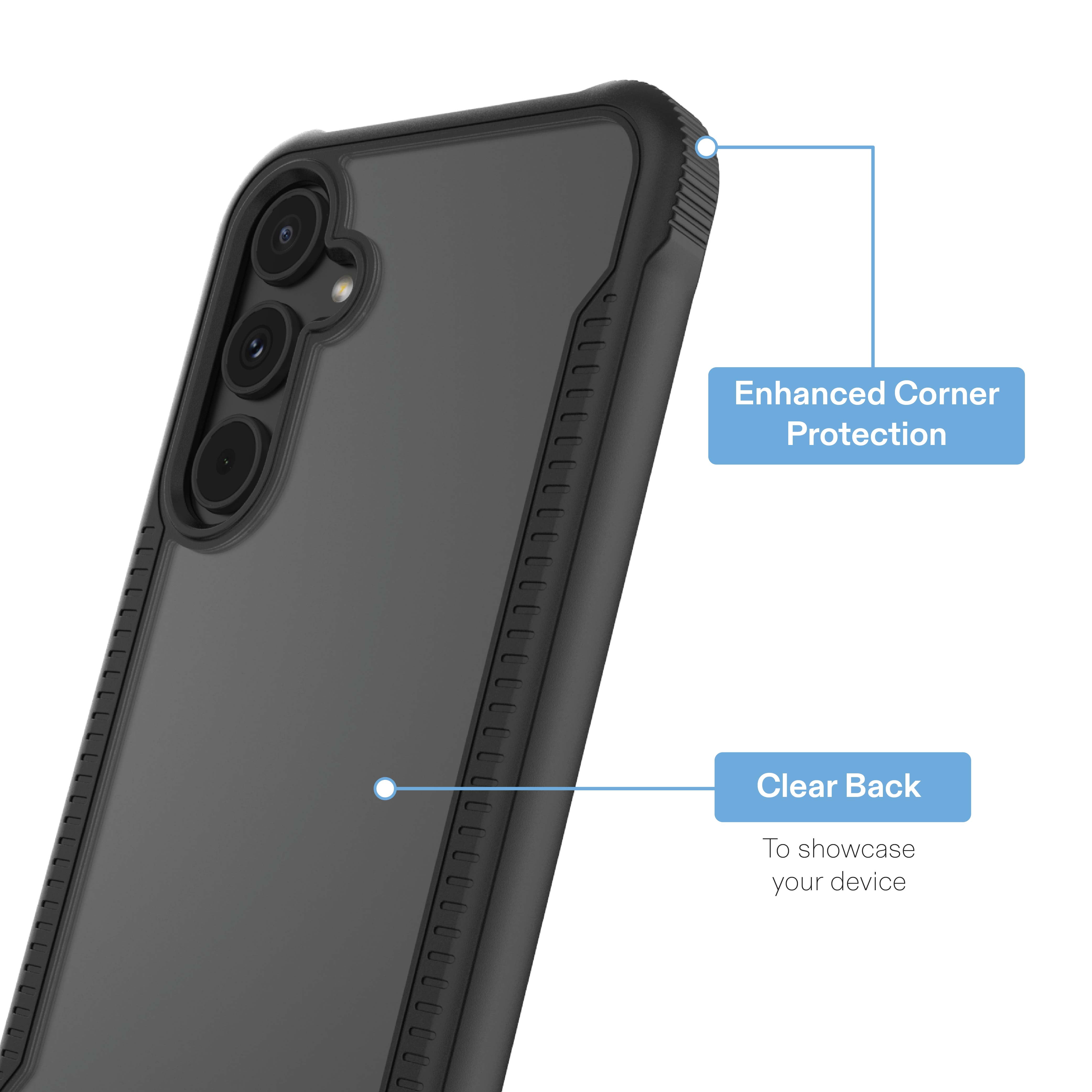 onn Dual-Layer Phone Case for Samsung Galaxy A35 5G - Black/Clear
