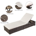 thumbnail image 4 of Lounge Chair for Outdoor, Pool Lounge Chair with Cushion, Rattan Chaise Lounge with 5-position Adjustable Backrest, Patio Lounger Recliner Max Weight 350 lbs, 4 of 9