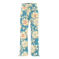 thumbnail image 4 of Casual Pants for Women Art Printed Pocket Elastic Waist Wide Leg Beach Fashion Casual Trousers, 4 of 4