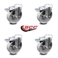 thumbnail image 2 of 5 Inch Semi Steel Swivel Bolt Hole Caster Set with Total Lock Brake SCC, 2 of 2