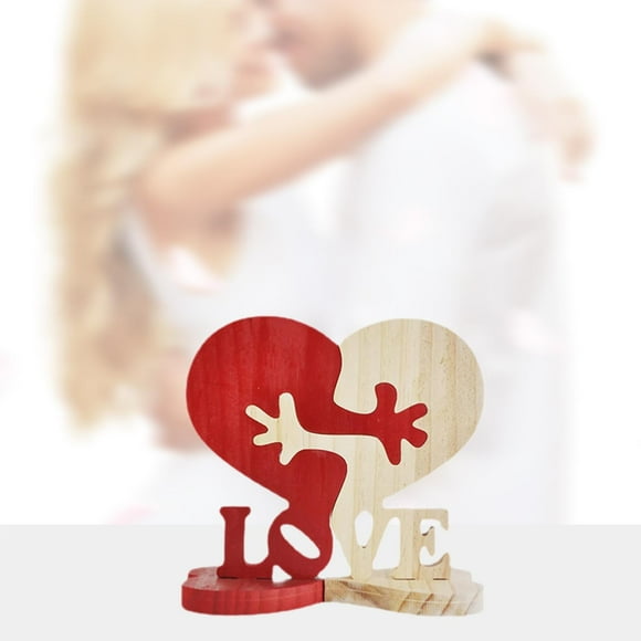 Adornos de madera Macarena en forma de corazón Decoración de mesa 12cm x 12cm