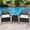 Black rattan/ivory seat cushion, variant on 3-Piece Outdoor Patio Bistro Set – PE Rattan Wicker Chairs with Soft Cushions, Glass Coffee Table, Small Porch Furniture for Backyard, Balcony, Poolside – Black Rattan/Ivory Seat Cushion