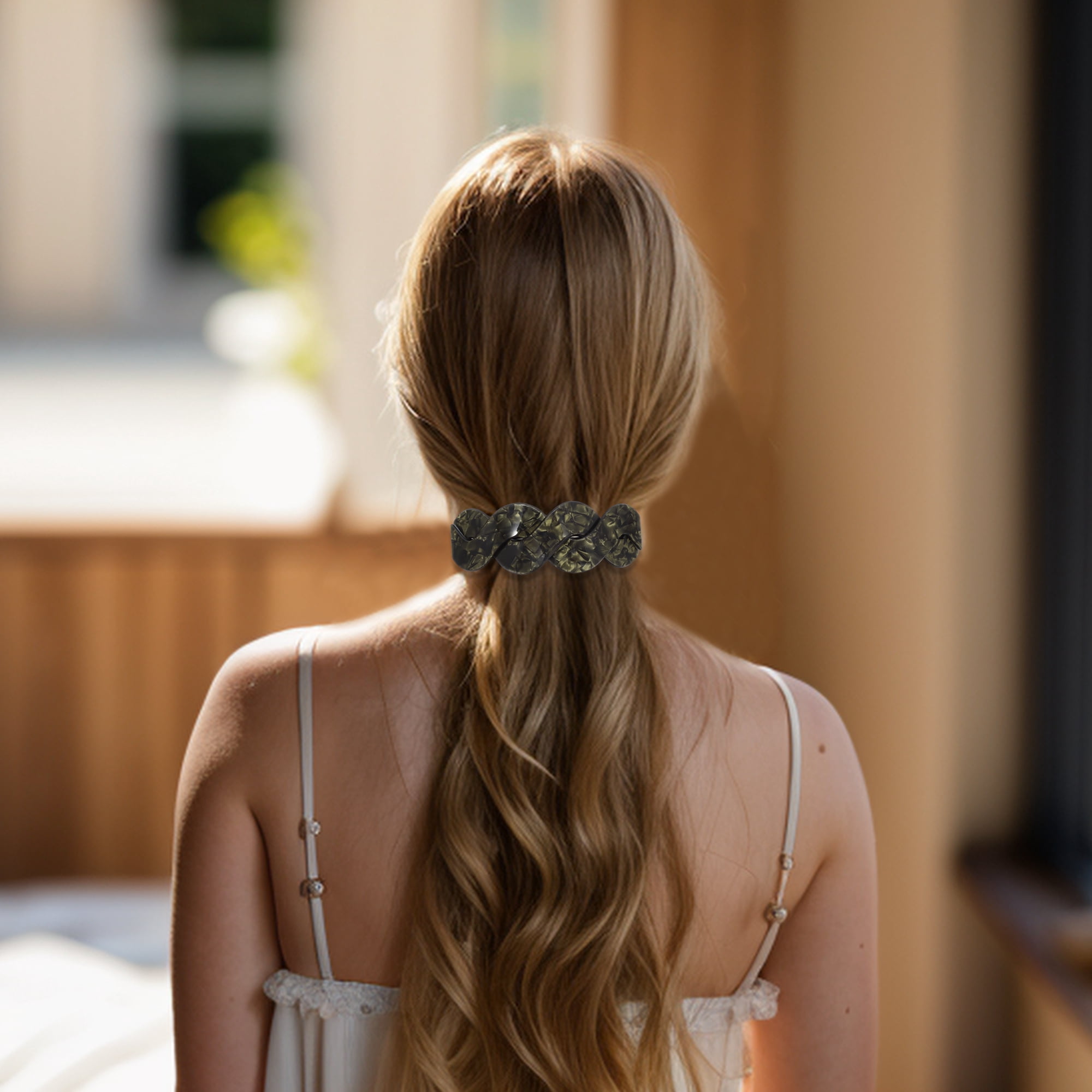 Unique Bargains Large French Hair Barrettes Thick Hair Olive Green