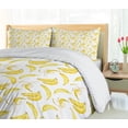 thumbnail image 5 of Ambesonne Banana Duvet Cover Set, Watercolor Yellow Fruits, 2-Calking, White and Pastel Yellow, 5 of 7