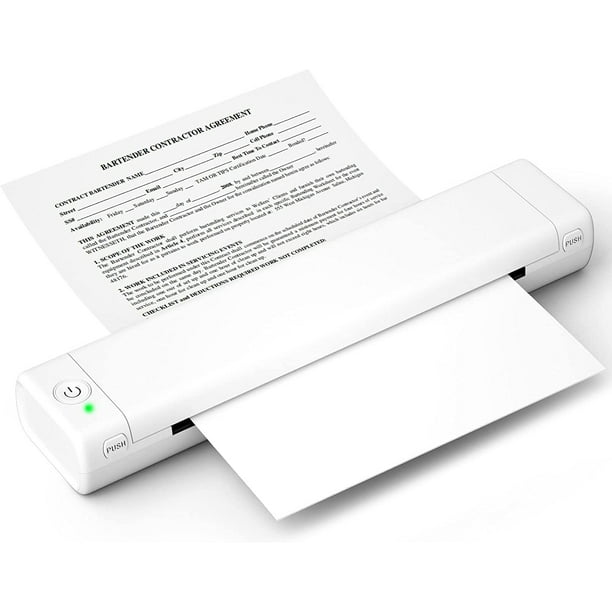 Phomemo M08F Portable Wireless Letter Printer for Bluetooth Thermal Inkless Small Printer, Support 8.5" X 11" Letter Size Thermal Paper, Work with Phone & Pad, White -