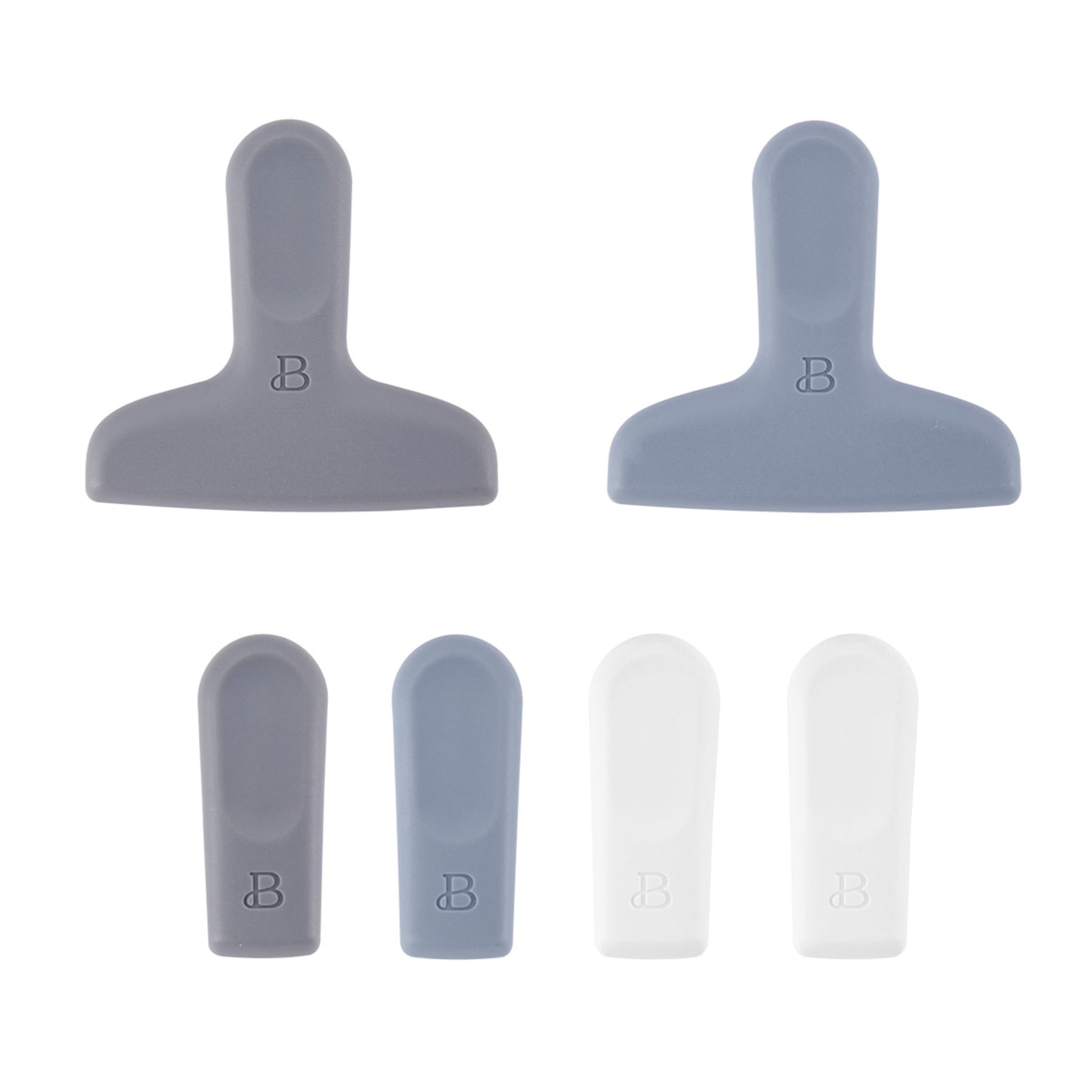 Beautiful Set of 6 Bag Clips; 2 Large, 4 Small in Assorted Colors by Drew Barrymore