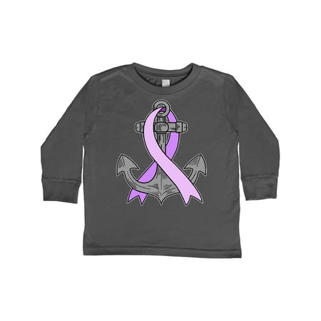 

Inktastic Hodgkins Lymphoma Awareness Anchor with Violet Ribbon Gift Toddler Boy or Toddler Girl Long Sleeve T-Shirt