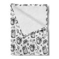 thumbnail image 2 of Bee Soft Flannel Fleece Blanket, Vintage Hand-Drawn Vespiary Theme with Elements as Honeycomb Jar Foliage and Bees, Cozy Plush for Indoor and Outdoor Use, 60" x 80", Black and White, by Ambesonne, 2 of 5