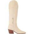thumbnail image 6 of Sam Edelman Britten Ivory Squared Toe Block Heel Leather Knee High Western Boots (Ivory, 7), 6 of 6