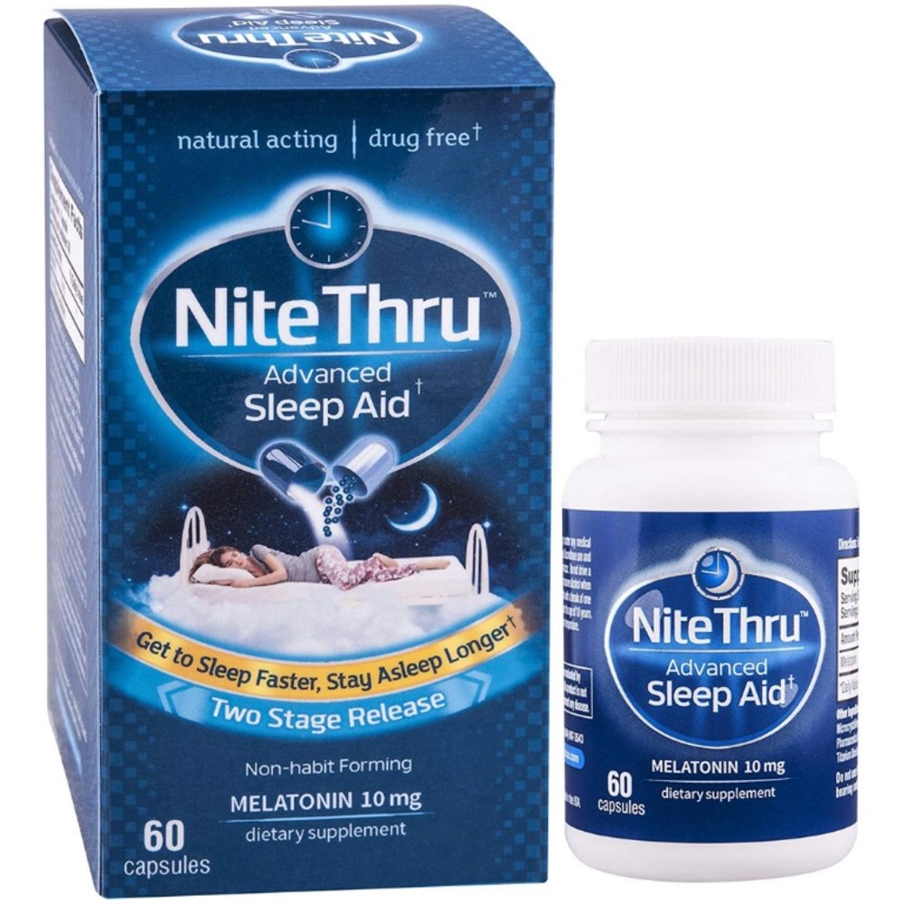 NiteThru Advanced Sleep Aid Melatonin 10mg, 60 ea