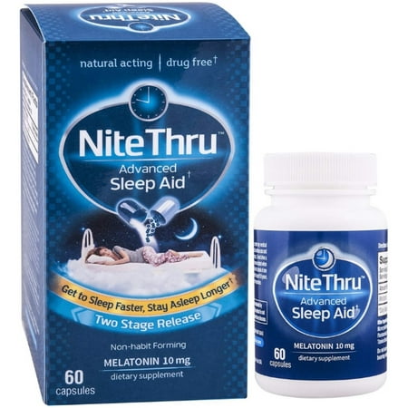 NiteThru Advanced Sleep Aid Melatonin 10mg, 60 ea