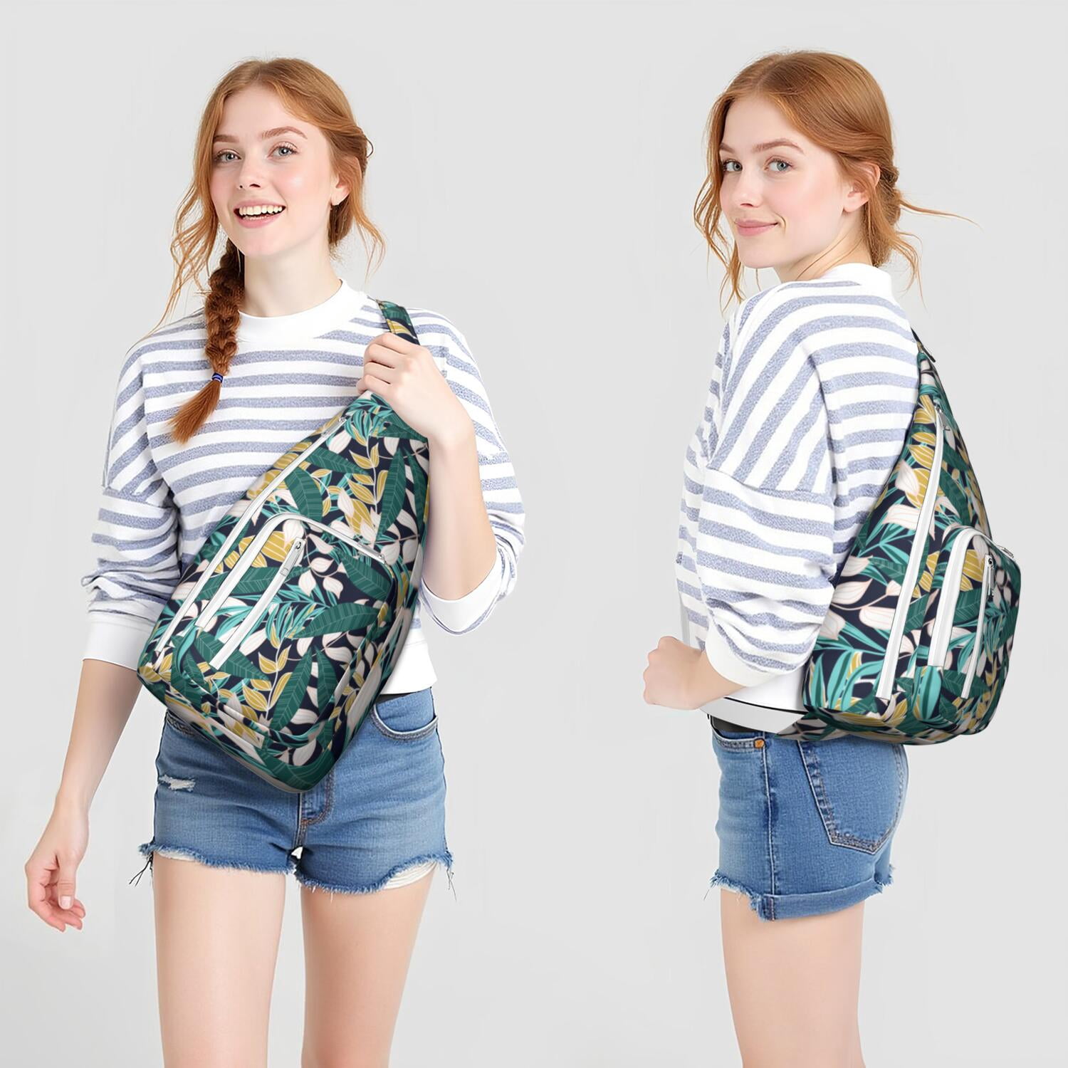 Hawaiian Hibiscus Hawaiian Print Sling Bag, Lightweight Shoulder Bag for Women & Men