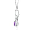 thumbnail image 2 of Angara Collier en Améthyste Naturelle - Pendentif Solitaire en Améthyste Ronde 1,15 ct Nœud Infini en Platine pour Femmes, 2 of 8