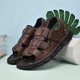 thumbnail image 2 of Sandalias de playa con punta abierta, livianas y elegantes para hombres - Sandalias de playa antideslizantes con suela suave con cierre de gancho y bucle, 2 of 4