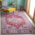 thumbnail image 2 of SAFAVIEH Tucson Camillo Oriental Machine Washable Area Rug, Red/Beige, 6' x 8', 2 of 12