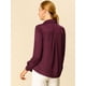 thumbnail image 5 of Camisa de trabajo Unique Bargains Vino rojo L para mujer, 5 of 6