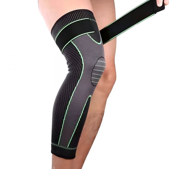 XIRQI Knee Sleeve Compression Brace Support Full Leg Sport Joint Pain Arthritis Relief-L