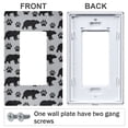 thumbnail image 3 of Yayeee Rocker Switch Wall Plate 1-Gang 4.6"x2.9" Home Decorative Outlet Cover, Gray Bear Paws Pattern, 3 of 6