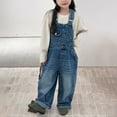thumbnail image 2 of Zanarzt Toddler Girl Jumpsuit Girls Jumpsuit Rompers Overalls Adjustable Belts Denim Pants Blue,3-4 Years, 2 of 9