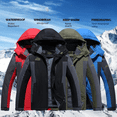 thumbnail image 2 of Chaqueta de invierno de talla grande con forro polar para exteriores, resistente al frío, de algodón, acolchada, impermeable, resistente al desgaste, para montañismo, esquí y montañismo, 2 of 4