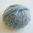 thumbnail image 1 of Nvzi Hilo de lana ligera para manualidades, 1 rollo, 131 yardas/50 g, mezcla súper suave y esponjosa para tejer y hacer crochet de gorros, chales y mantas multicolores, azul claro, 1 of 4