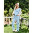 thumbnail image 3 of Ekouaer Womens 2 Pack Pajama Sets Long Sleeve Leopard Top with Pants Pjs Black Sleepwear Soft Lounge Sets, 3 of 6