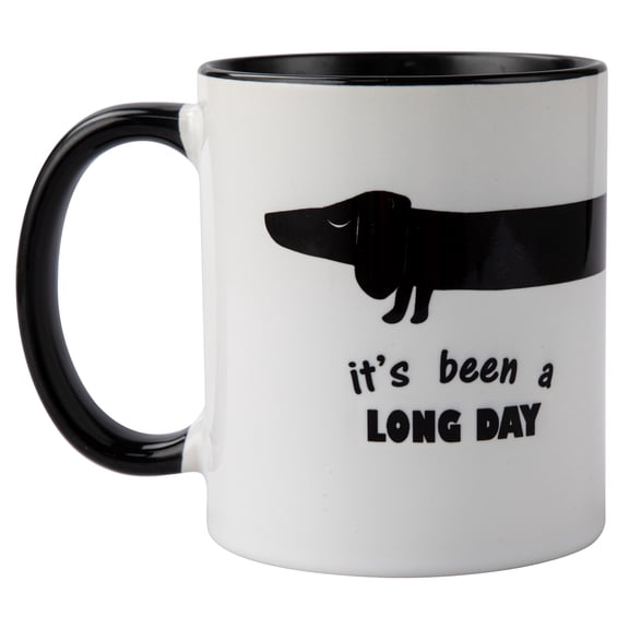 Funnli Coffee Mug It's been a long day Black Tea Cup Cute Funny Dachshund Ceramic Mug