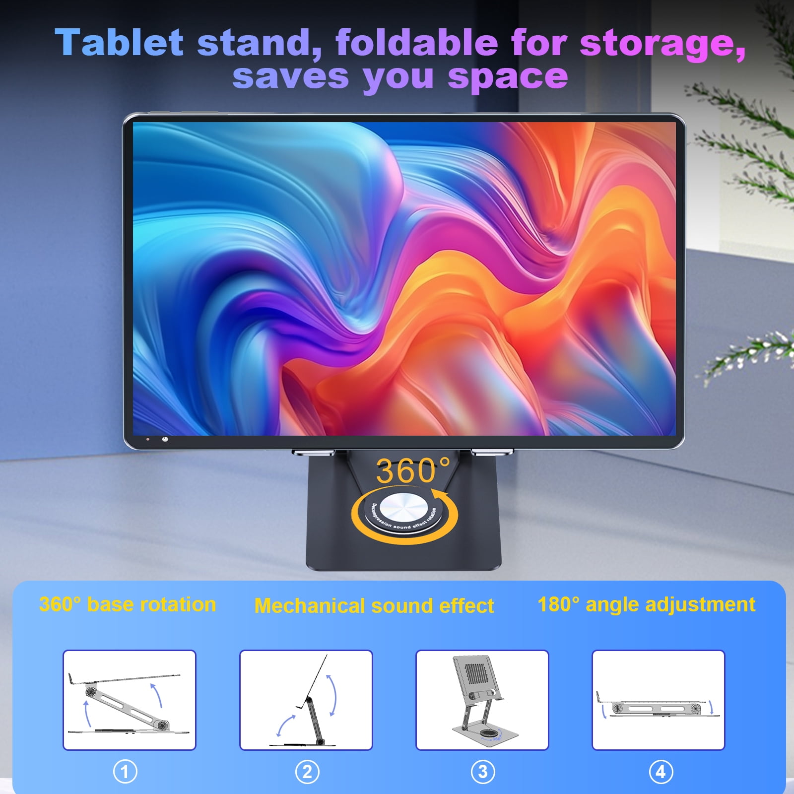 Golzer 15 inch 2.5K Display Tablet with Foldable Stand, Android 14 Tablets, 8GB RAM 256GB ROM, Quad-Core Processor up to 2.2 GHz , 5MP+13MP Camera, 10000mAh, 2.4G/5G WiFi, BT5.0