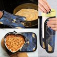 thumbnail image 5 of Yayeee Oven Mitts and Pot Holder Set of 2 Heat Resistant Kitchen Gloves Baking Hot Pad, Blue Geometric Pattern, 5 of 5